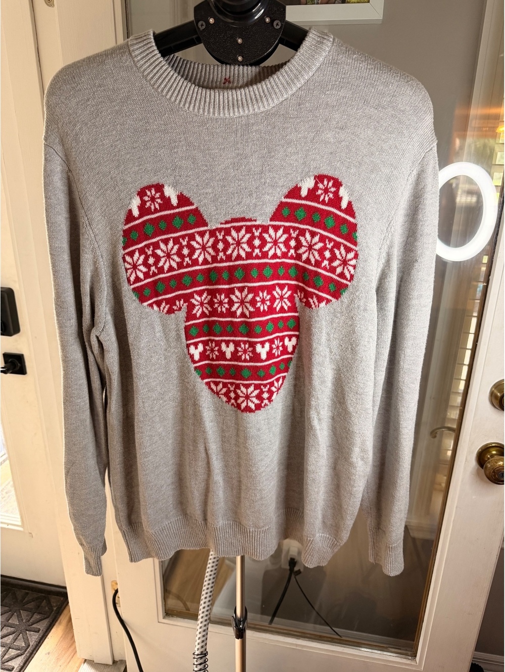 Disney Gray Mickey Holiday Sweater